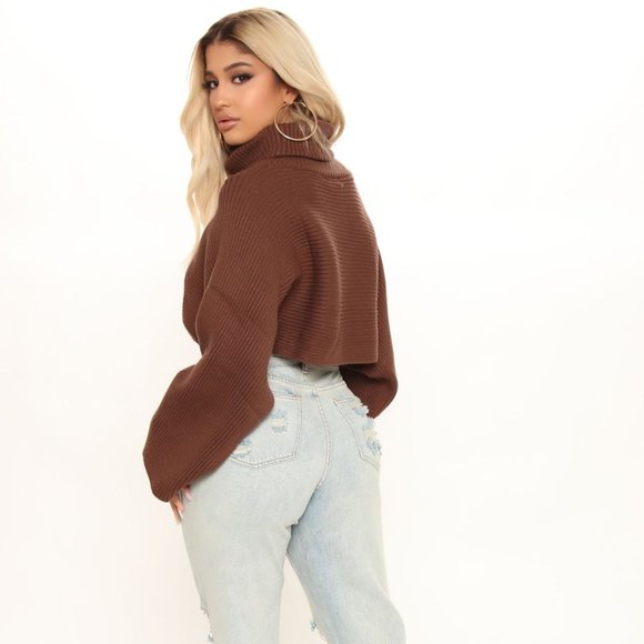 Orange Cropped Sweater- Fashion Nova - Picture 3 of 3